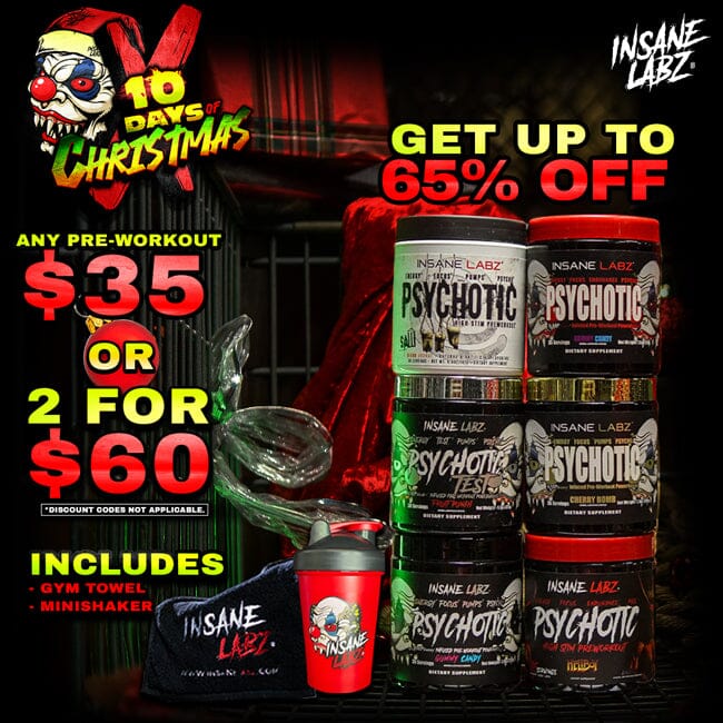 10 Days of Christmas | Pre-workout + Merch for $35 [or 2 for $60]